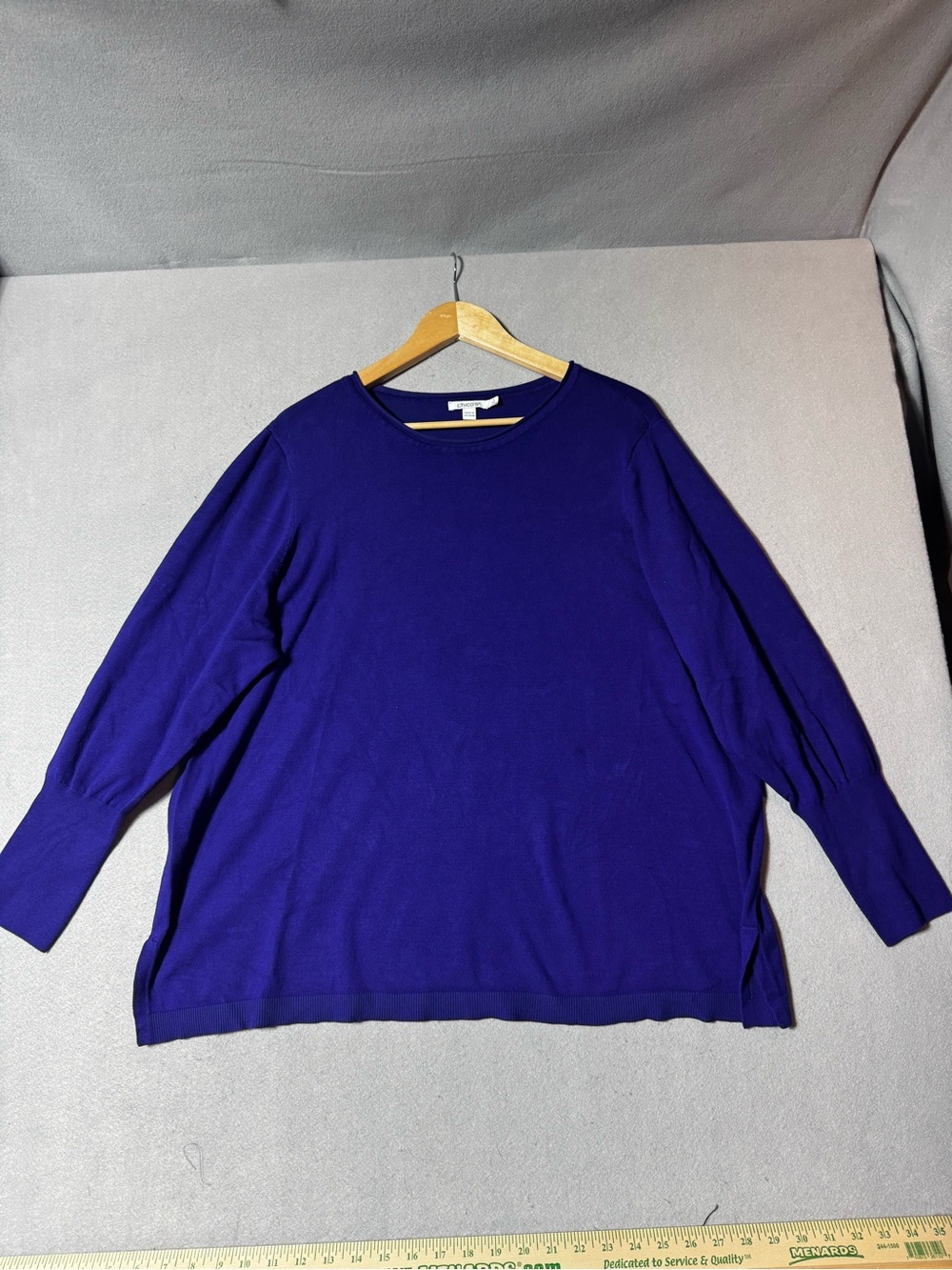 NWOT Chicos Classic Crewneck Sweater Blousr in Deep Blue Size 4 (XXL 20-22)